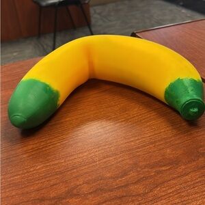 Source Unknown Yellow and Green Plush Banana Toy
